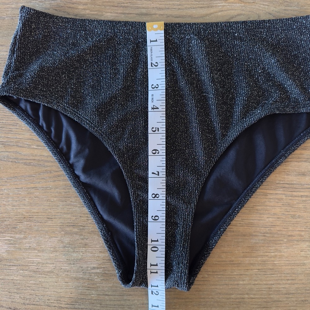 CorpoBonito By Andreia Black Lurex Bikini-Strapless Top‎ & High Waist Brief-$90 - Picture 6 of 13